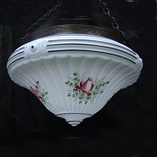 Edwardian Fluted White Milk Glass with handpainted roses 