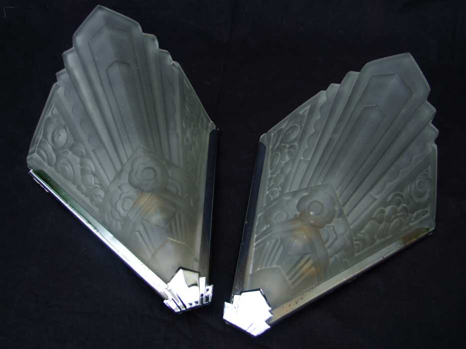 Stunning Large Geometric Art Deco Wall Lights
