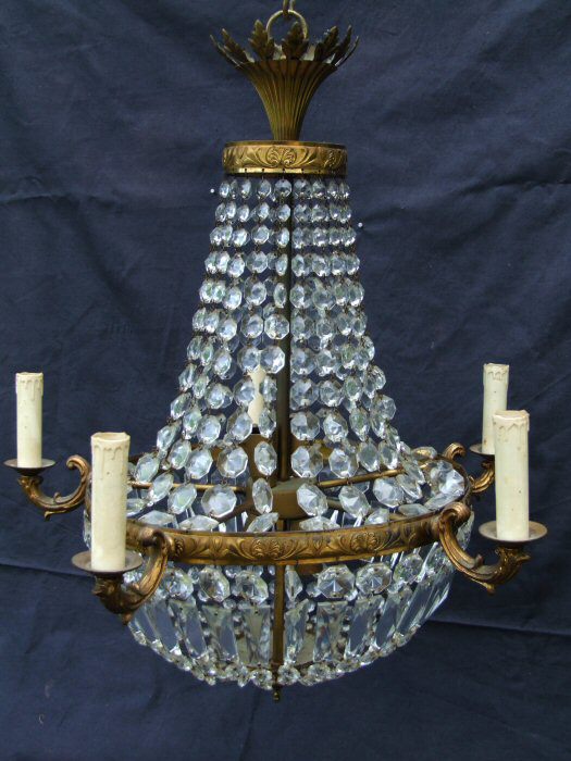 Stunning 5 arm Sac a Perles Chandelier