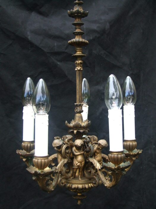 Stunning 19th Century gilt Cherub Chandelier