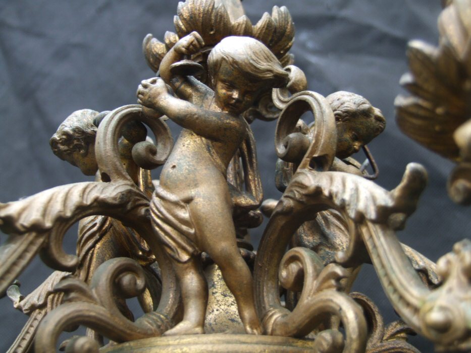 Stunning 19th Century gilt Cherub Chandelier