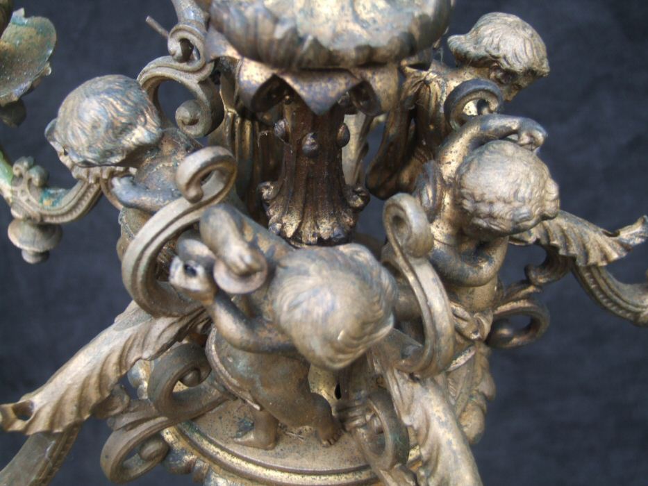 Stunning 19th Century gilt Cherub Chandelier