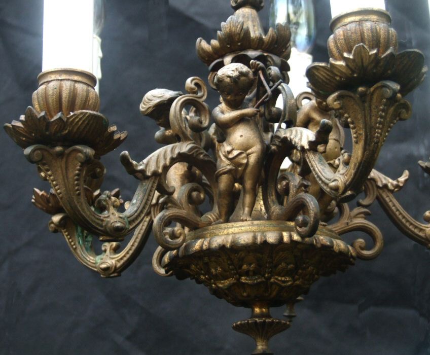 Stunning 19th Century gilt Cherub Chandelier
