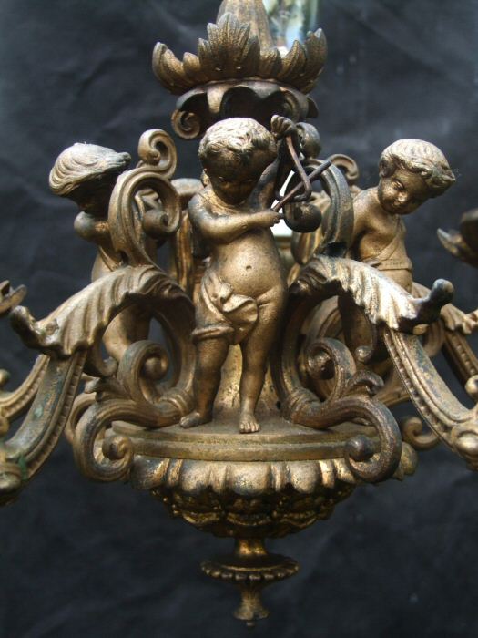 Stunning 19th Century gilt Cherub Chandelier