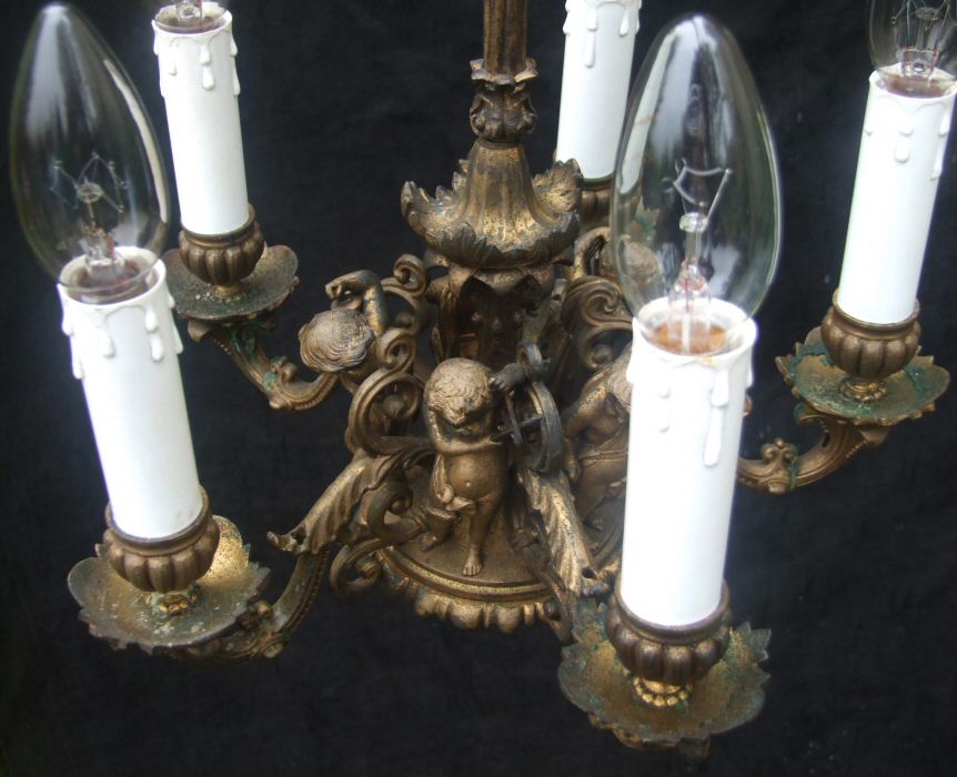 Stunning 19th Century gilt Cherub Chandelier