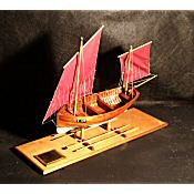 model of a clinker built Gaff Rigged Beer lugger