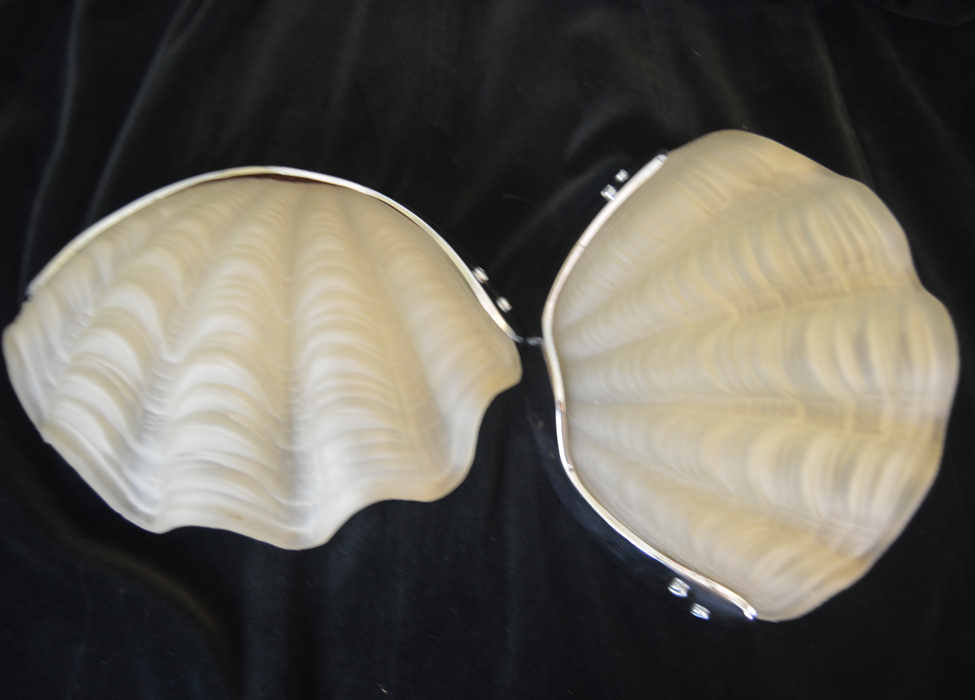 Pair of Opaque  Art Deco Shell Wall Lights