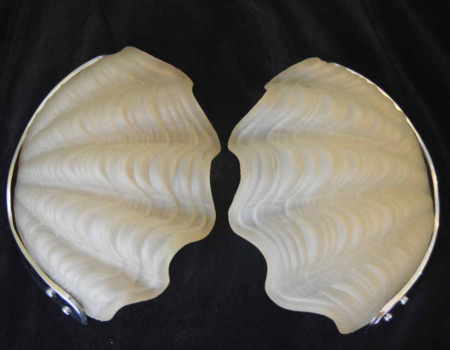 Pair of Opaque  Art Deco Shell Wall Lights