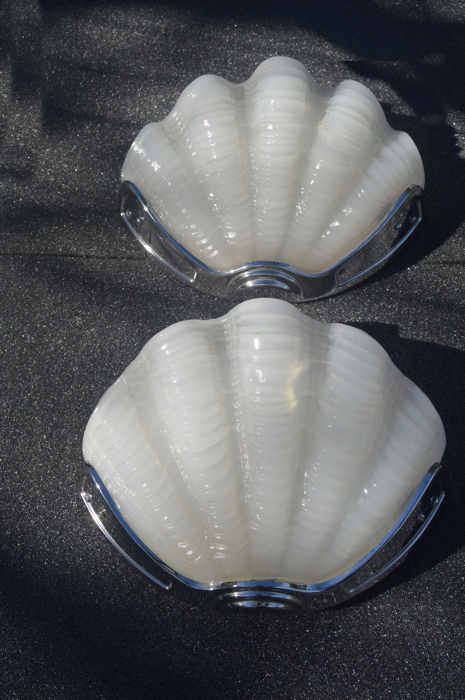 Pair of White  Art Deco Shell Wall Lights