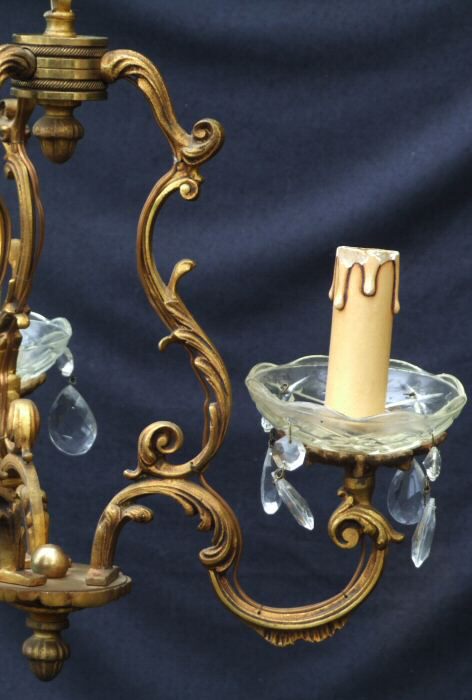 Antique 19th Century French 3 Arm Birdcage chandelier