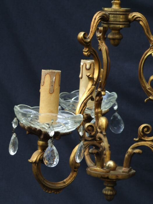 Antique 19th Century French 3 Arm Birdcage chandelier