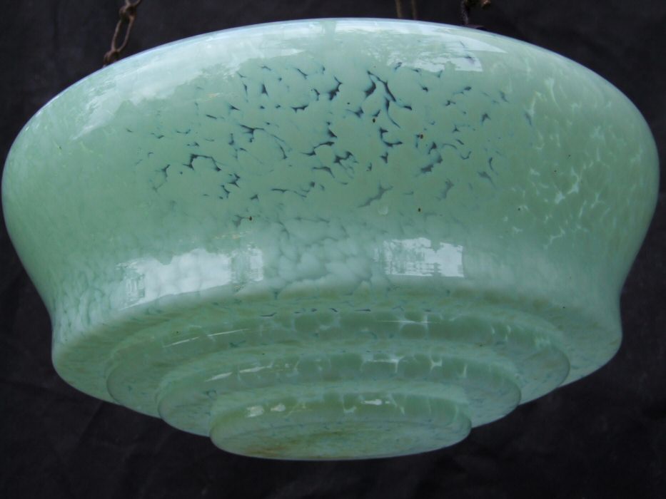 Mottled Aquamarine Art Deco Ceiling Light