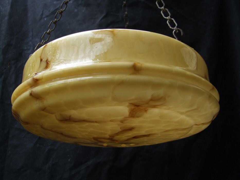 Mottled Caramel and Custard Art Deco Ceiling Light