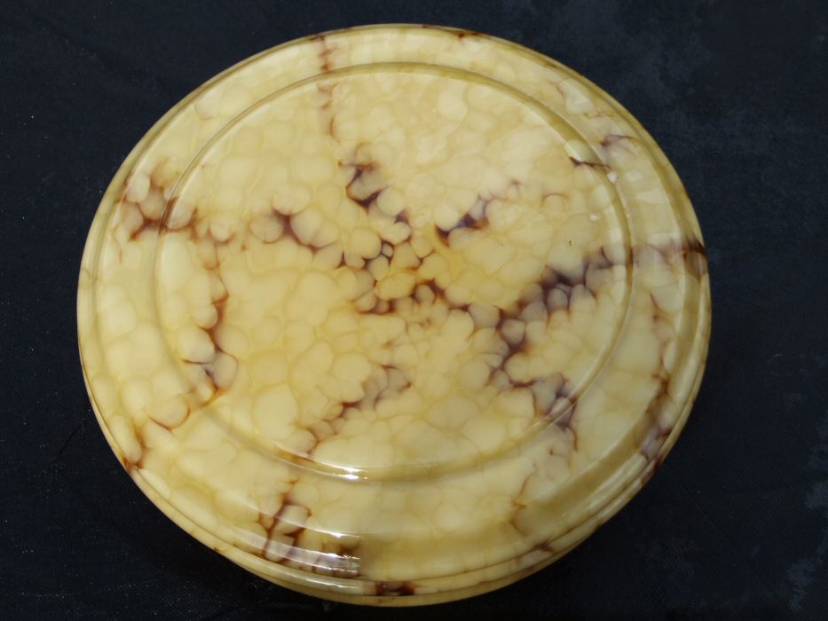 Mottled Caramel and Custard Art Deco Ceiling Light