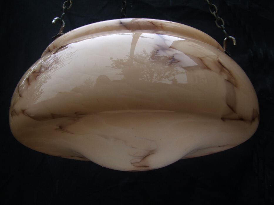 Art Deco Mottled Caramel and Chocolate Ceiling Light