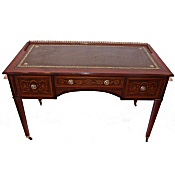 Edwardian mahogany marquetry inlaid desk