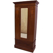small Edwardian mahogany inlaid wardrobe