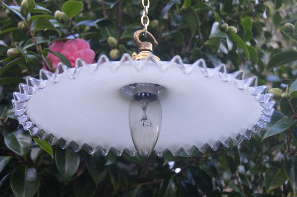 Pretty Vintage White Milk French Farmhouse shade