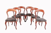 6 mahogany victorian balloon back dining chairs
