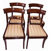 4 Regency bar back dining chairs