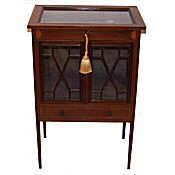 small Edwardian mahogany inlaid vitrine