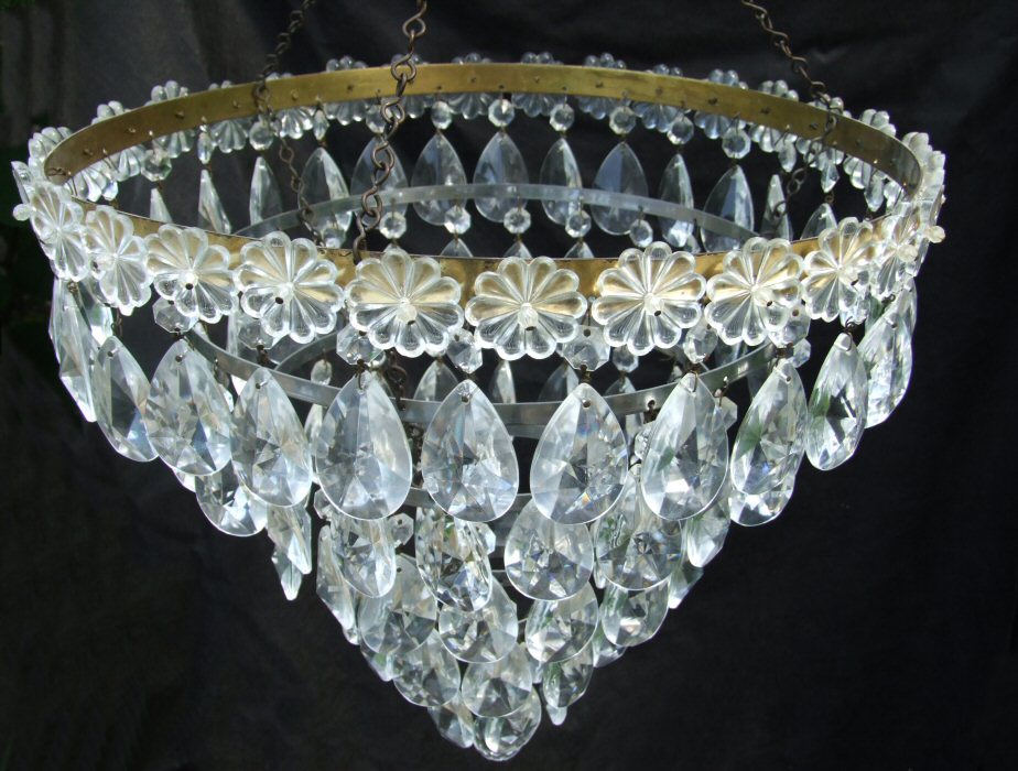 Large 5 tier Almond Drop Chandelier