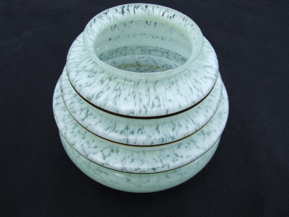 Art Deco Aquamarine Mottled Honeycomb ceiling light