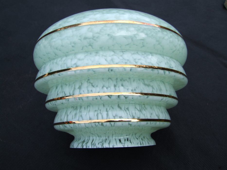 Art Deco Aquamarine Mottled Honeycomb ceiling light