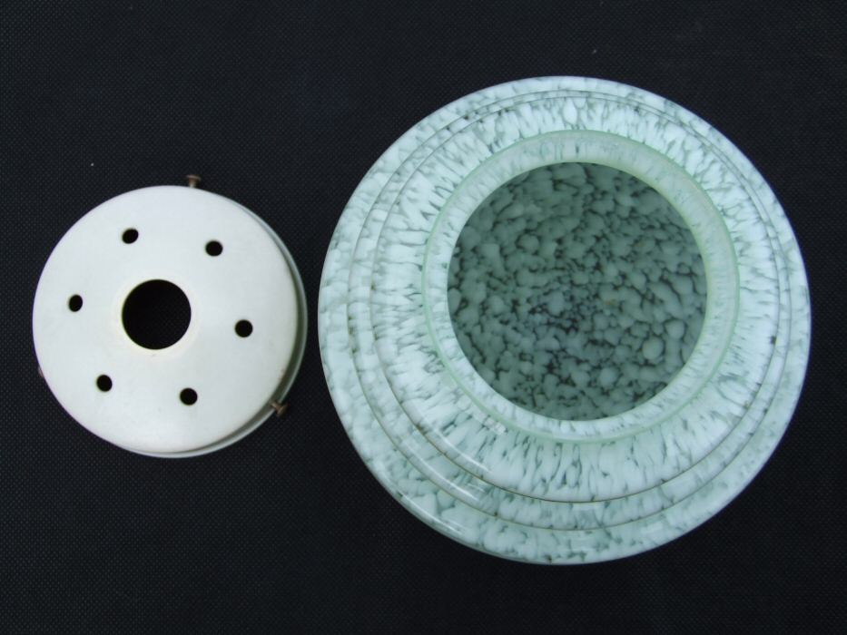 Art Deco Aquamarine Mottled Honeycomb ceiling light