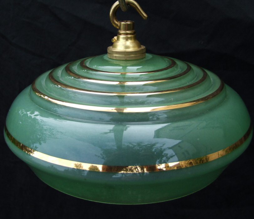 Art Deco Green Ceiling Light