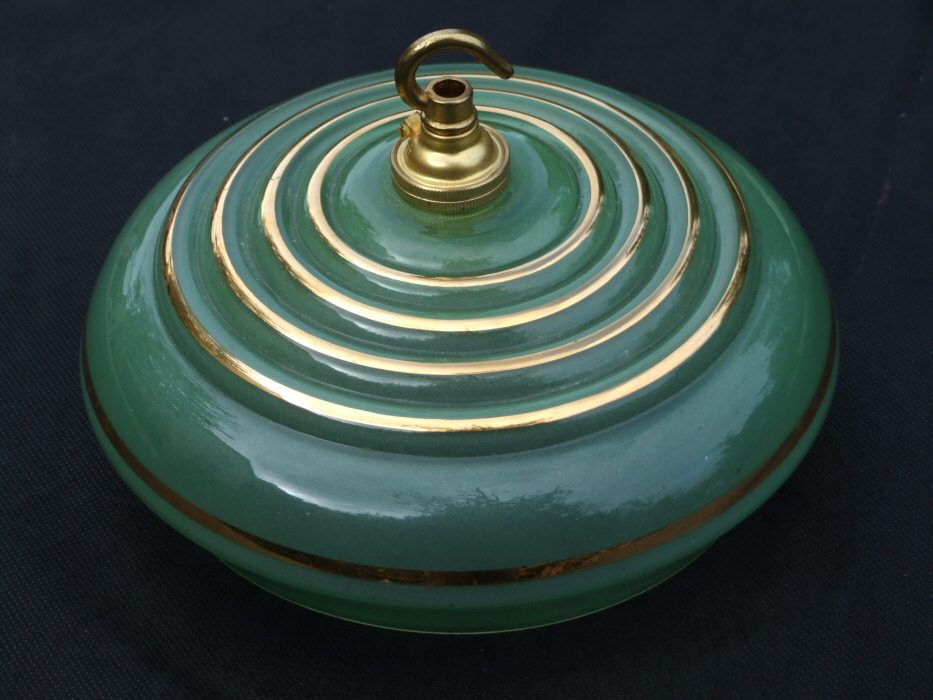 Art Deco Green Ceiling Light