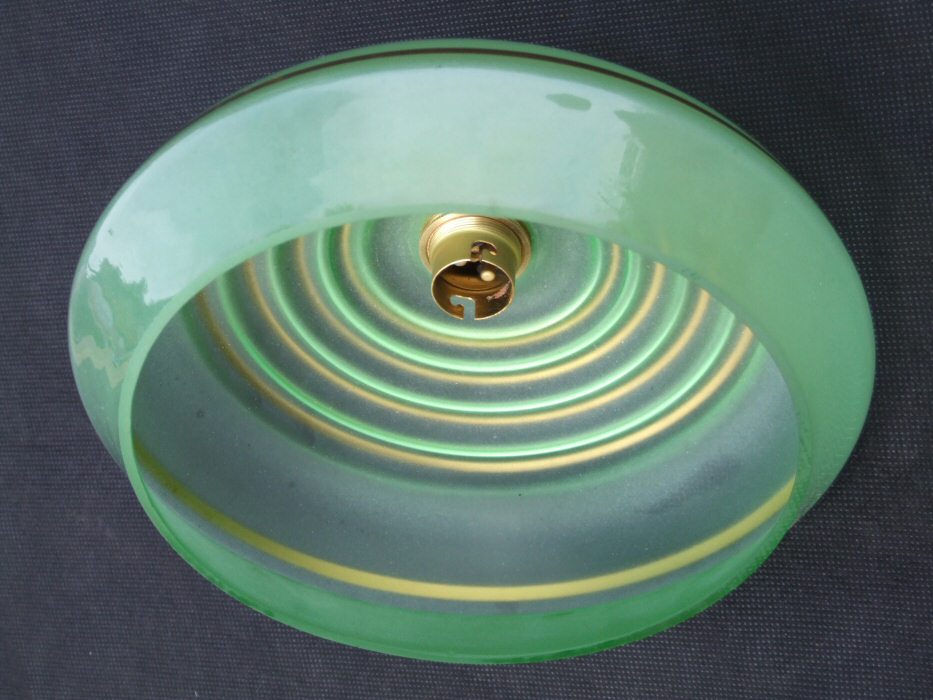 Art Deco Green Ceiling Light