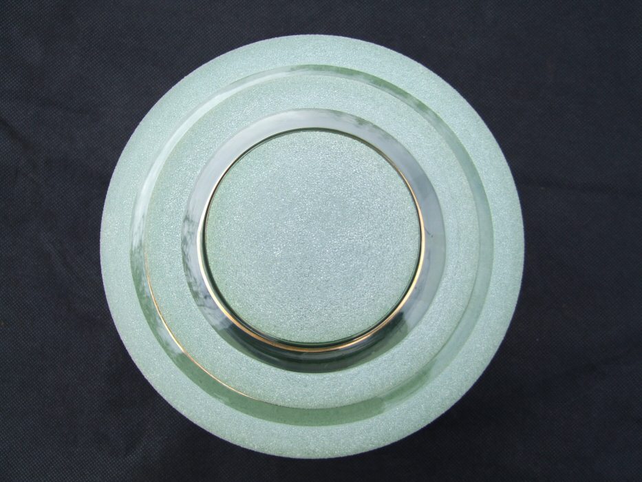 Gorgeous Art Deco Sugar Frosted Green Ceiling Light