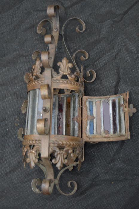 Gorgeous Petite Cylindrical Late Victorian Wrought Iron Lantern