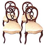 4 Victorian balloon back dining chairs