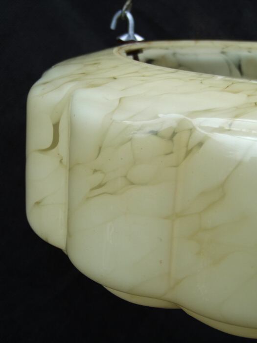 Art Deco Mottled Custard Petal Shaped Ceiling Light