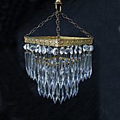 Small 3 Tier Edwardian Square Icicle Drop Chandelier