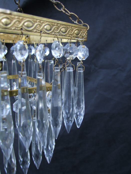 Small 3 Tier Edwardian Square Icicle Drop Chandelier