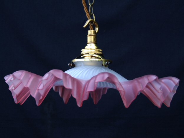 Stunning Edwardian Cranberry Ceiling Light