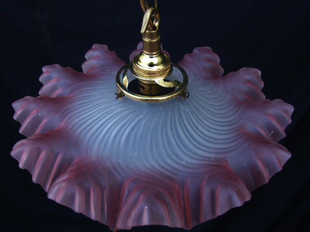 Stunning Edwardian Cranberry Ceiling Light