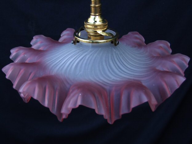 Stunning Edwardian Cranberry Ceiling Light