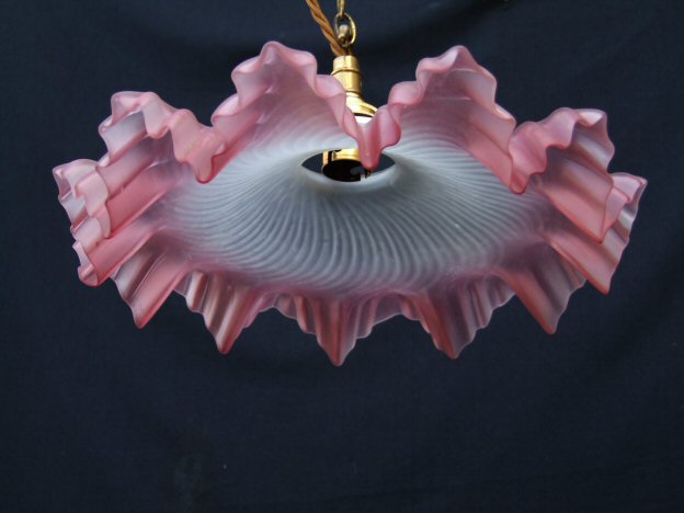 Stunning Edwardian Cranberry Ceiling Light