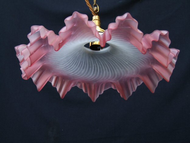 Stunning Edwardian Cranberry Ceiling Light