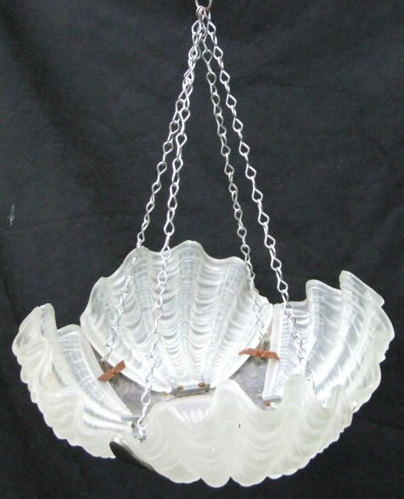 Art Deco 4 Shell Opaque Ceiling Light