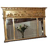Regency Gilt Triple Plate overmantle mirror