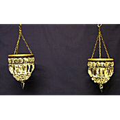 pair of antique crystal chandeliers