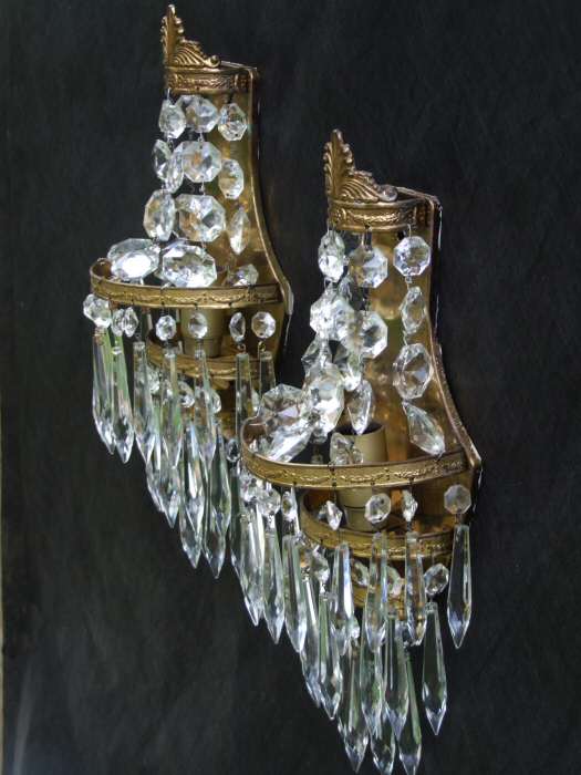 Pair of 1930 Icicle Drop Wall Lights