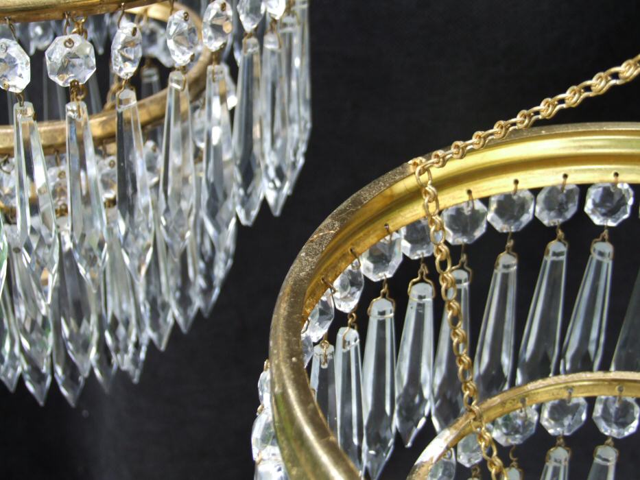 Pair of Mid 20th Century Icicle Drop Chandeliers