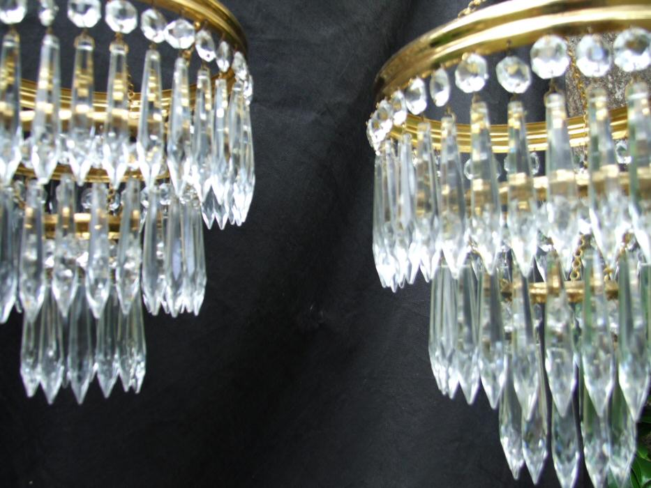 Pair of Mid 20th Century Icicle Drop Chandeliers