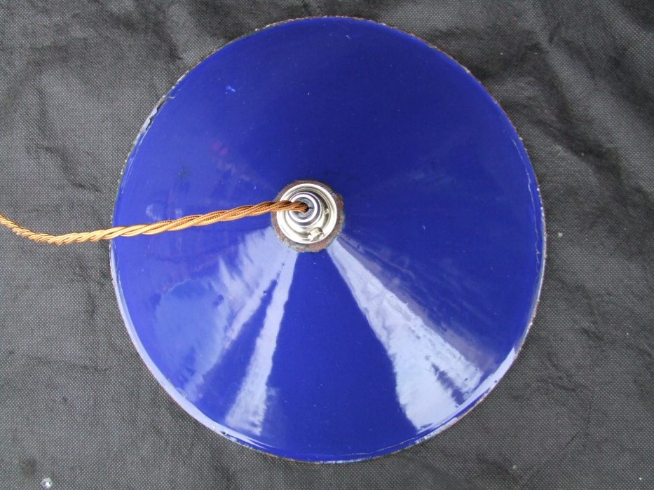 Edwardian Blue Enamel Ceiling Light